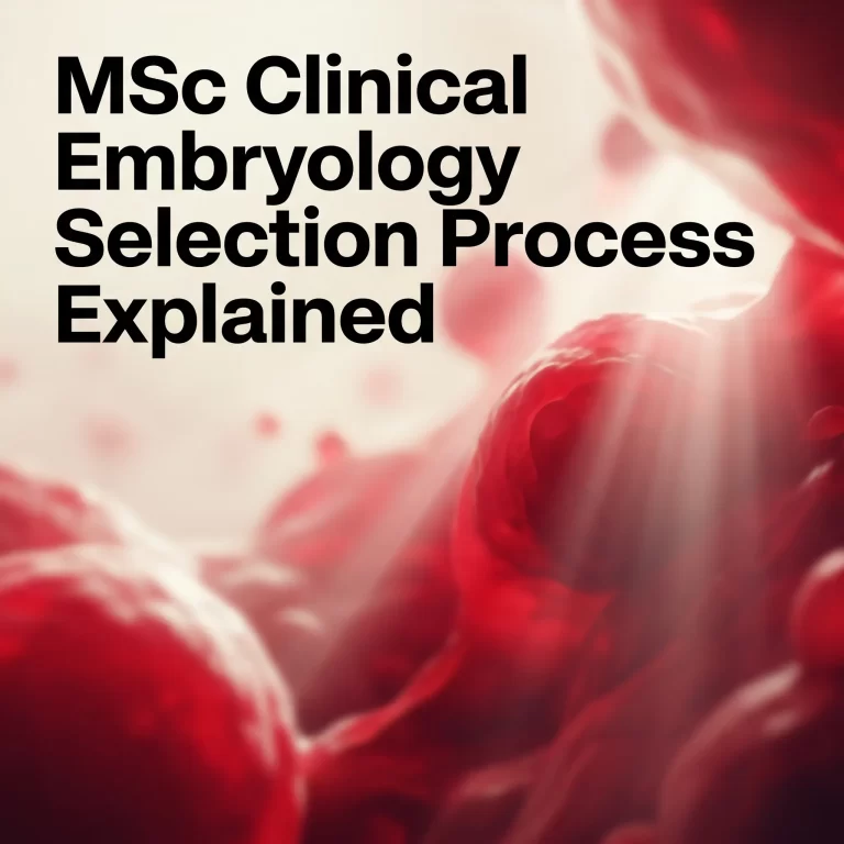 MSc Clinical Embryology Selection Process Explained